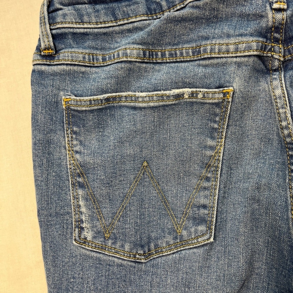 Wrangler Jeans Womens 12x30 Blue Excellent High Rise Bold Bootcut Distressed - Picture 13 of 13
